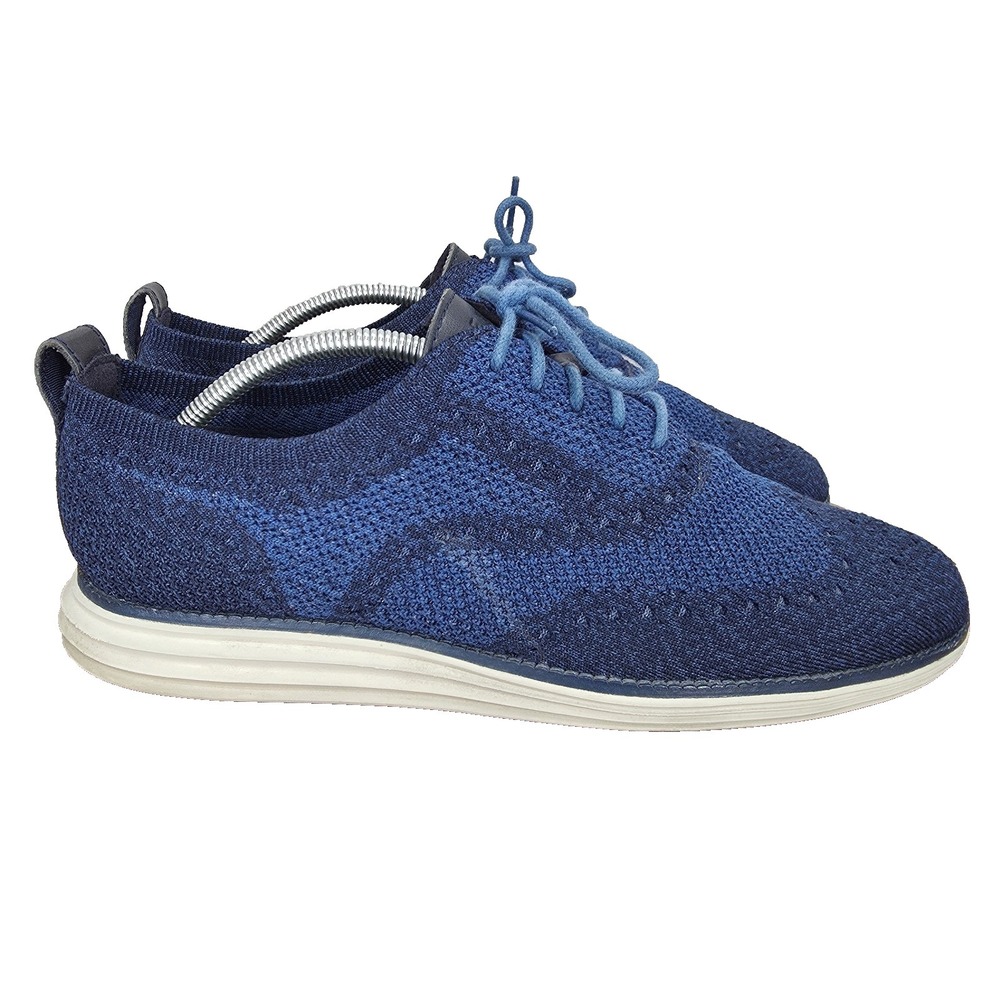 Cole Haan 4.Zerogrand Oxford Shoes Mens 9.5 M Blue Stitchlite‎ Wingtip Light